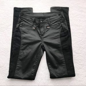 Calvin Klein Coated Paneled Moto Jeans Size 26 / 2